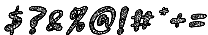 Tickle Campus Scribble Outline Italic Font OTHER CHARS