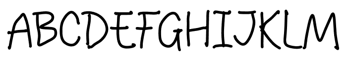 Tiny Hand Script Font UPPERCASE