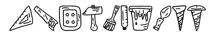 Tools Doodle Dingbat Regula Font OTHER CHARS