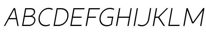 Tous ExtraLight Italic Font UPPERCASE