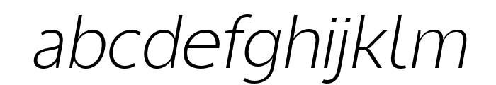 Tous-ExtraLightItalic Font LOWERCASE