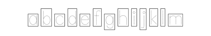 Tracing Box Space Font LOWERCASE