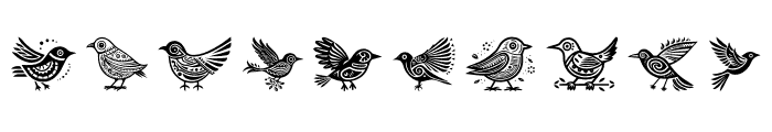 Tribal Sparrow bird Regular Font OTHER CHARS