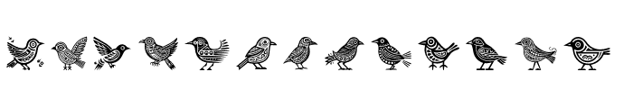 Tribal Sparrow bird Regular Font UPPERCASE