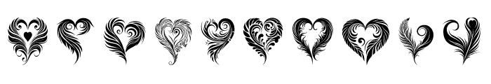 Tribal feather heart Regular Font OTHER CHARS