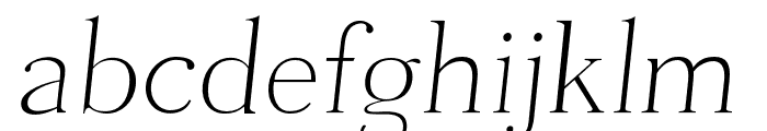 Tugano Light Ultra Italic Font LOWERCASE