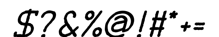 Typewriterz Italic Font OTHER CHARS