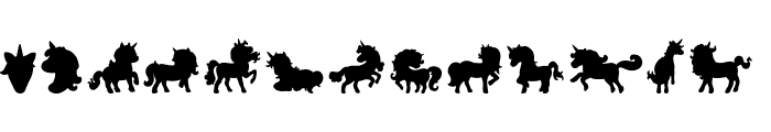 Unicorn Party Silhouette Font UPPERCASE