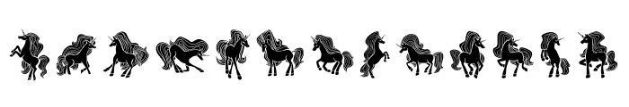 Unicorn Silhouettes Dingbat Font UPPERCASE