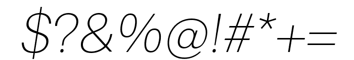 Univa Nova Thin Italic Font OTHER CHARS