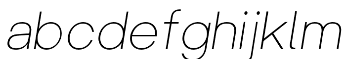 Univa Nova Thin Italic Font LOWERCASE