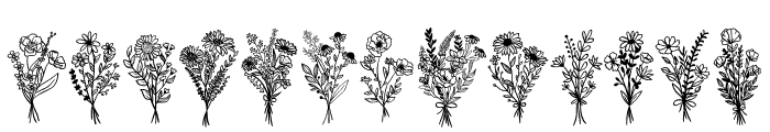 VARIOUS FLOWERS Font UPPERCASE