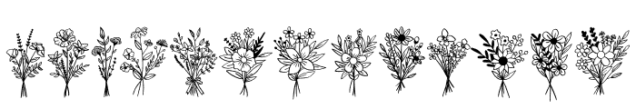 VARIOUS FLOWERS Font UPPERCASE