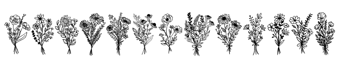 VARIOUS FLOWERS Font LOWERCASE