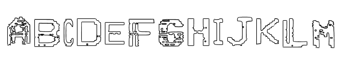 VHS Glitch 3 Outlined Font LOWERCASE