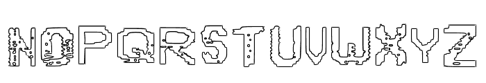 VHS Glitch 3 Outlined Font LOWERCASE