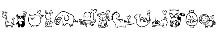 Valentine Animals Font UPPERCASE