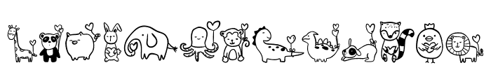 Valentine Animals Font LOWERCASE