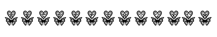 Valentine butterfly heart Reg Font UPPERCASE