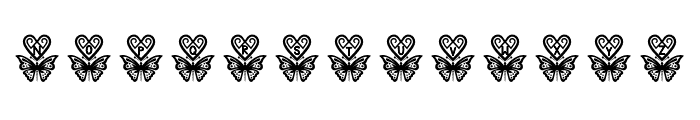 Valentine butterfly heart Reg Font UPPERCASE