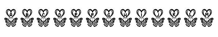 Valentine butterfly heart Reg Font LOWERCASE