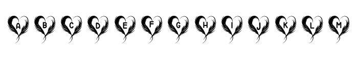 Valentine feather heart Regular Font UPPERCASE