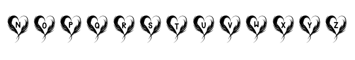 Valentine feather heart Regular Font UPPERCASE