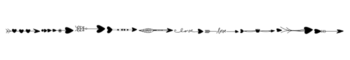 Valentines arrow Font OTHER CHARS