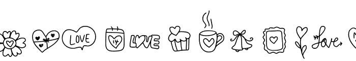 Valentines doodle Font UPPERCASE