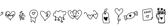 Valentines doodle Font LOWERCASE
