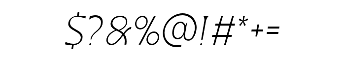 Valty-ThinItalic Font OTHER CHARS