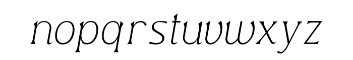 Valty-ThinItalic Font LOWERCASE