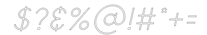 Valued Light Outline Italic Font OTHER CHARS