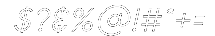Valued Regular Outline Italic Font OTHER CHARS