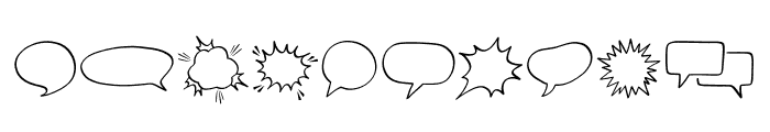 Vector Speech Bubble Font OTHER CHARS