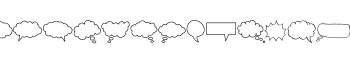 Vector Speech Bubble Font UPPERCASE