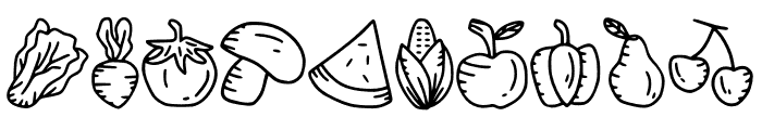 Veggie Doodle Dingbat Regul Font OTHER CHARS