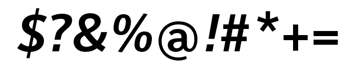 Vernacular Sans Demi Italic Font OTHER CHARS