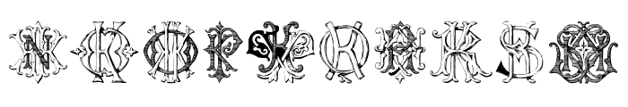 Vintage Monograms K Regular Font OTHER CHARS