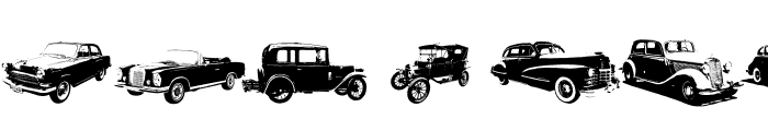 Vintage cars silhouette Font OTHER CHARS