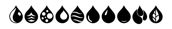 WATER DROPLET Font OTHER CHARS