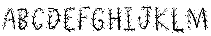 WK Pine tree snow Font UPPERCASE