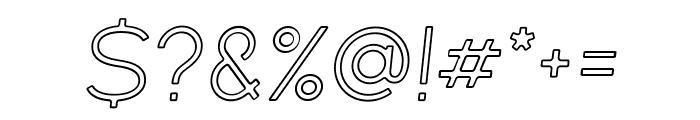 Wandery Italic Outline Font OTHER CHARS