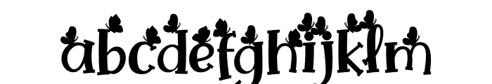 Weathered Sunshine Butterfly Font LOWERCASE