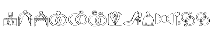 Wedding Icons Font UPPERCASE