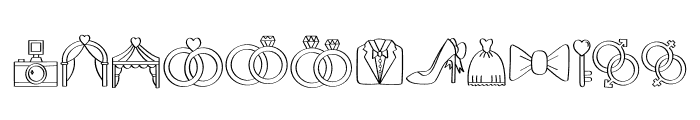 Wedding Icons Font LOWERCASE