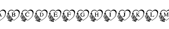 Wedding floral heart Font UPPERCASE