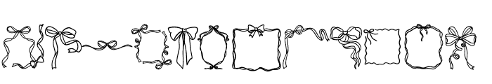 Whimsical Ribbon Bow Font UPPERCASE