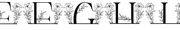 White Lily Line Monogram Font UPPERCASE