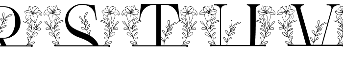 White Lily Line Monogram Font LOWERCASE